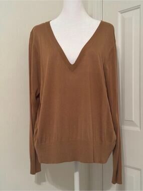 H&M Camel V-Neck Sweater